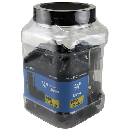 APOLLO PEX 3/4 in. Plastic PEX Barb 90-Degree Elbow Jar (30-Pack), 30PK PXPAE3430JR
